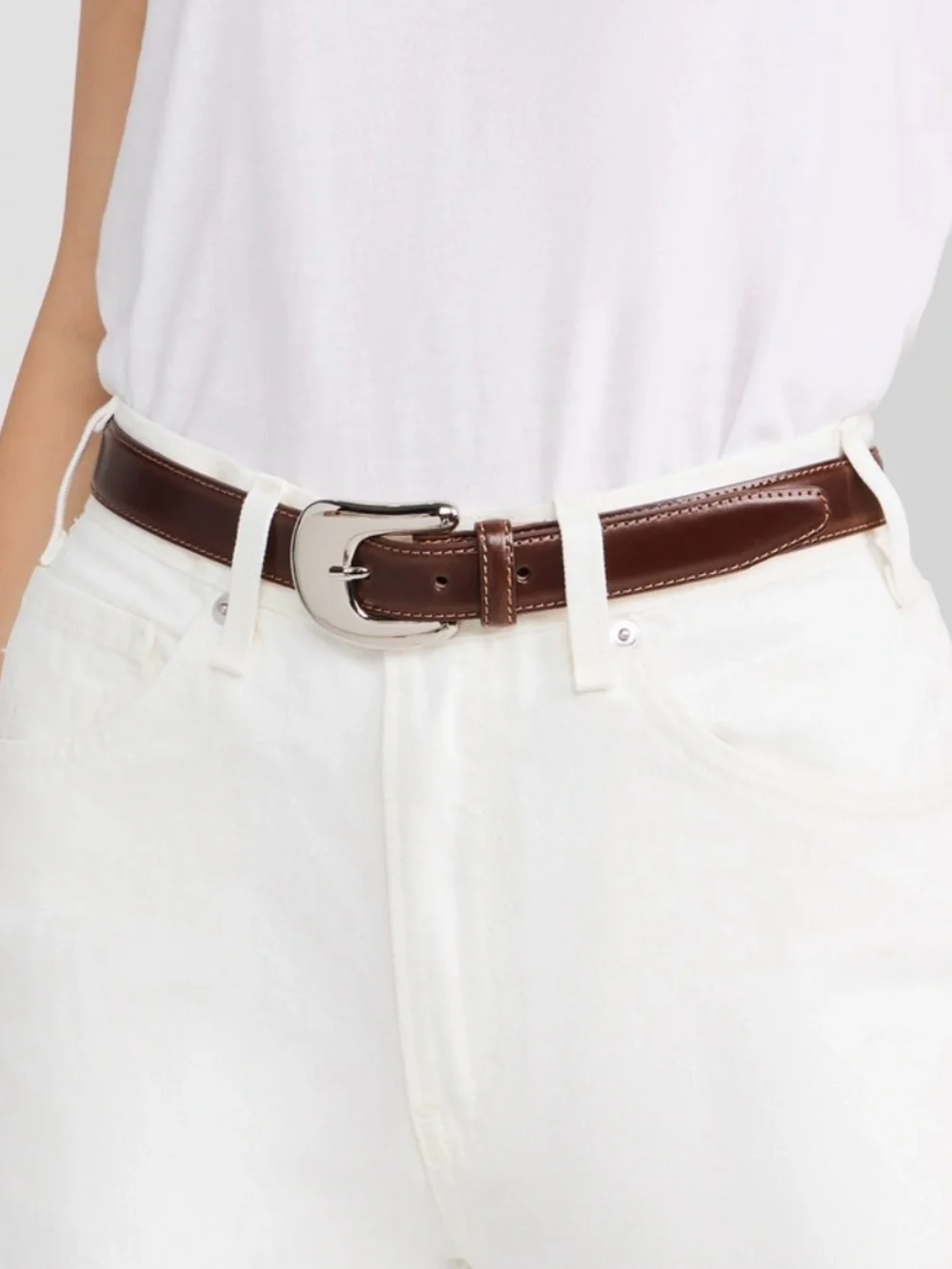 Aureum No. 8 belt in brown size XS/S